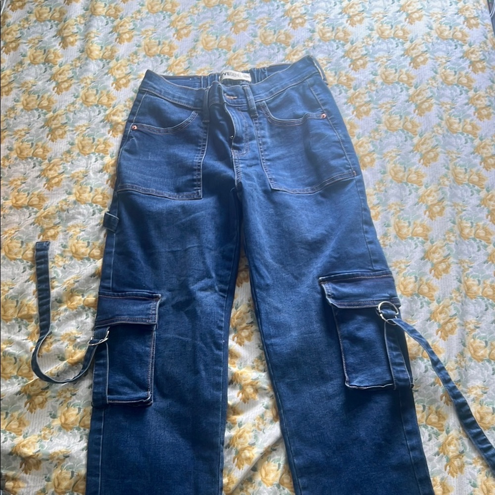 Blue Cargo Women Jeans